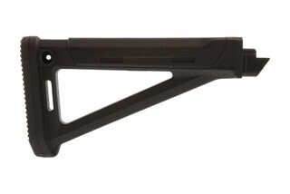 The Magpul MOE AK Stock with fixed design is made from reinforced black polymer and features internal storage